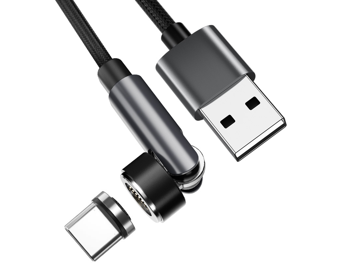 Cabo De Carregamento Magnético Com Conector Usb-c, Preto, 1 M
