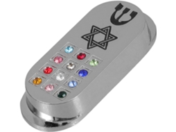 Mezuzá Ferro Prateado Design Pergaminho Religioso Decoração Artística Delicada Carro Fácil Guardar Presente GOKOCO