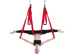 Rede De Ioga Aérea Lurelia Com 6 Alças 250x150 Cm Para Treino Antigravidade E Pilates, Alongamento