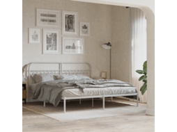 Vidaxl Estrutura De Cama Com Cabeceira 183x213 Cm Metal Branco