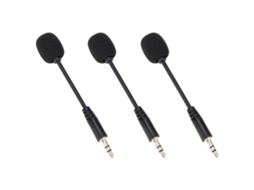 Jogo de 3 mini microfones flexíveis ajustáveis com conector de 3,5 mm para computador e telefone | S/MARCA