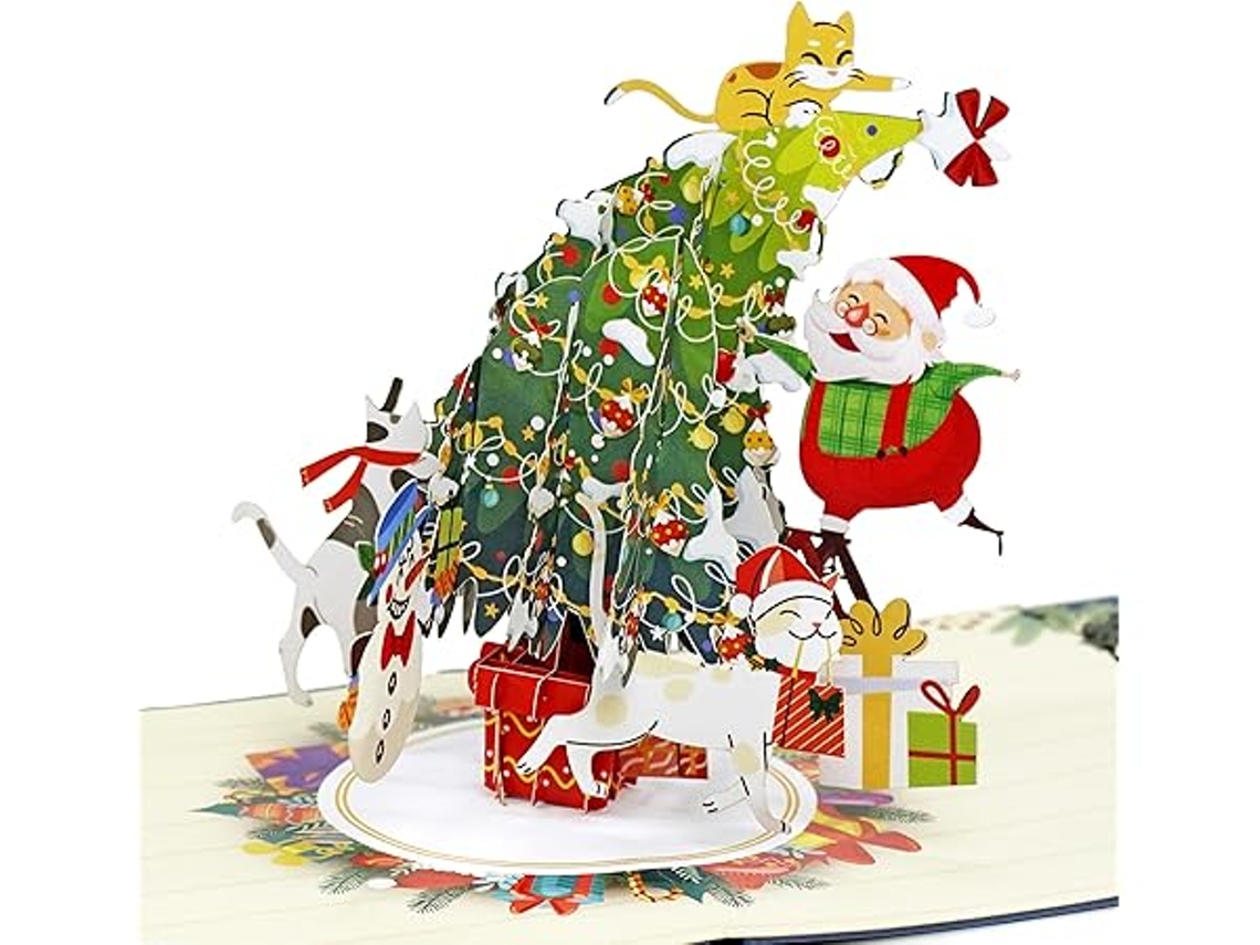 Árvore de Natal e Pai Cartão em 3d, 15 X Cm, Presente Ano Novo, Ergonômico, Uso Diário STELASPLEN