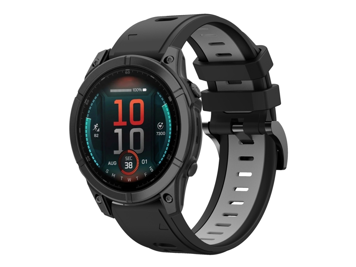 Bracelete para Garmin Fenix e Silicone Esportivo Duas Cores Preto + Cinza XIAOMOYU (22mm)
