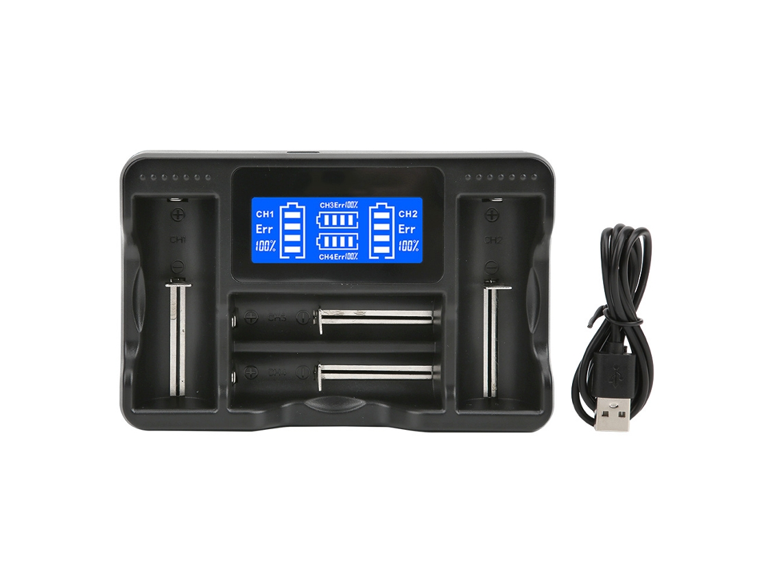 2026 cargador de Baterías Portátil com 4 Slot e Tela Lcd Inteligente para Viagens Usb