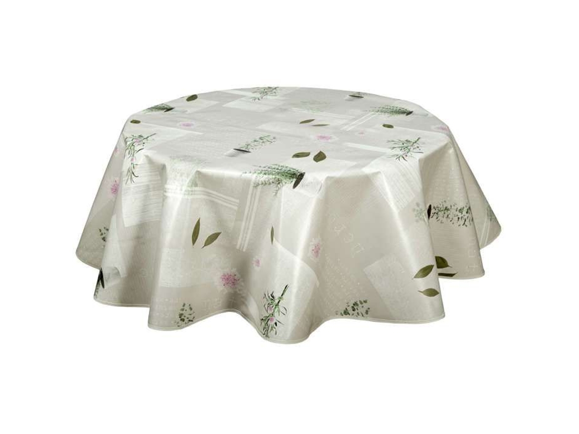 Habitável - Toalha De Mesa Redonda Aromatic - Diâmetro 150 Cm - Ecru