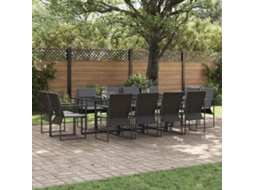 Vidaxl Conjunto De Jantar Para Jardim 13 Unid. Preto Aço