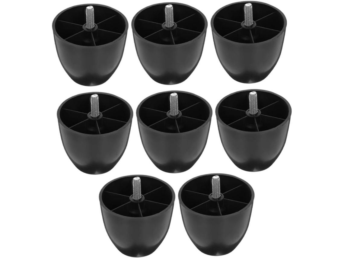 Conjunto De 8 Pés Niveladores Plástico Ajustáveis Para Sofás, Cadeiras E Mesas, Com Design Redondo E Compatíveis