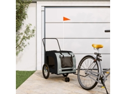 Vidaxl Reboque Bicicleta P/ Animais Tecido Oxford/ferro Preto E Cinza