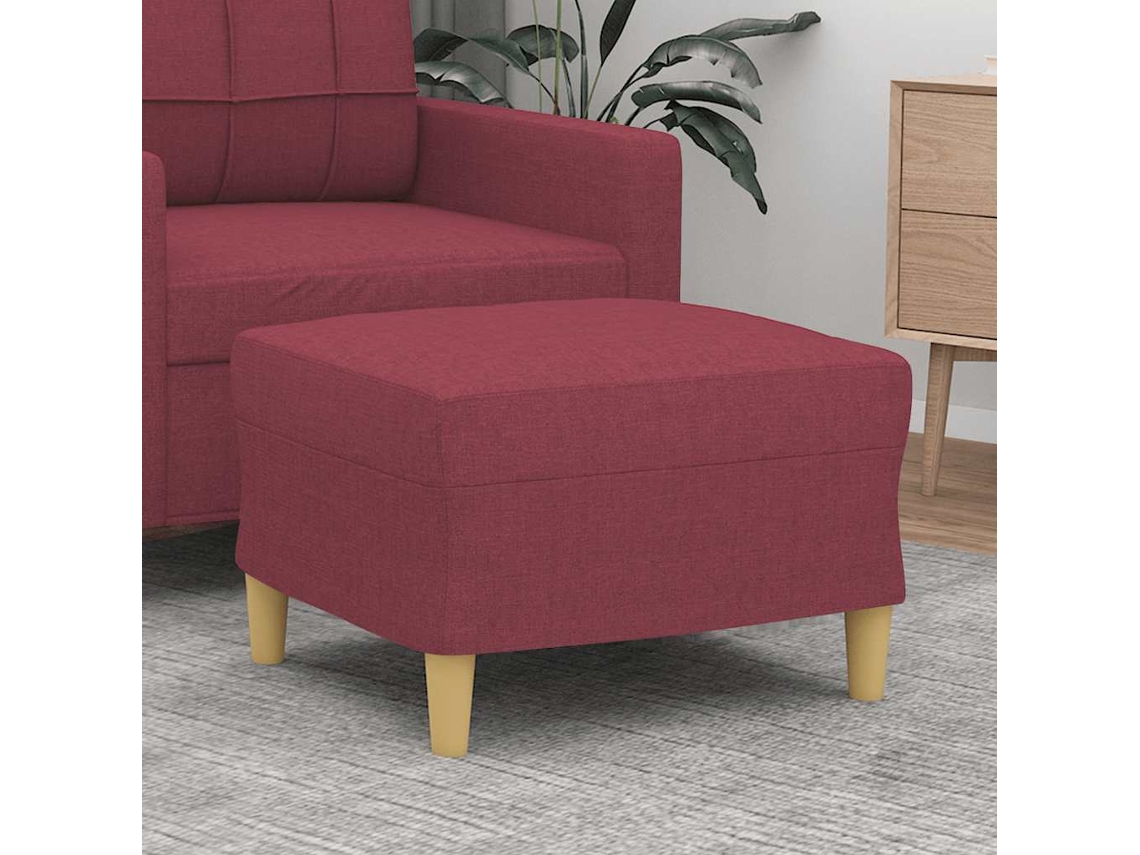 Vidaxl Apoio De Pés 60x50x41 Cm Tecido Vermelho Tinto