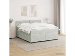 Vidaxl Cama Box Spring Com Colchão E Led Cinzento-claro 140 X 190 Cm