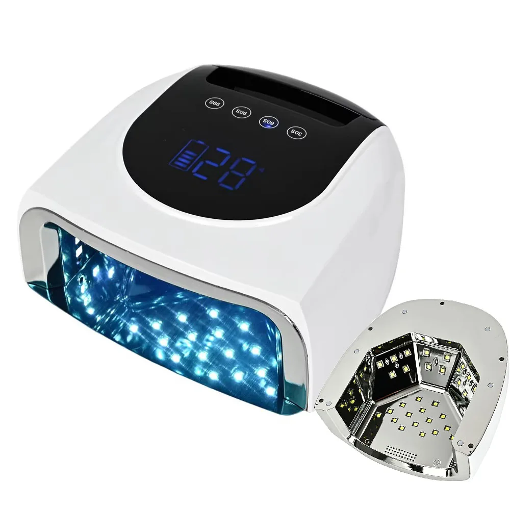 (branco) Lâmpada De Unha Uv Led Sem Fio Recarregável De 96 W