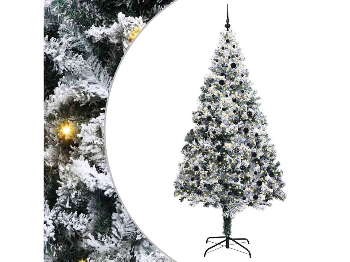 Conjunto 1 Árvore De Natal Artificial Vidaxl Branco Pvc (240 Cm)
