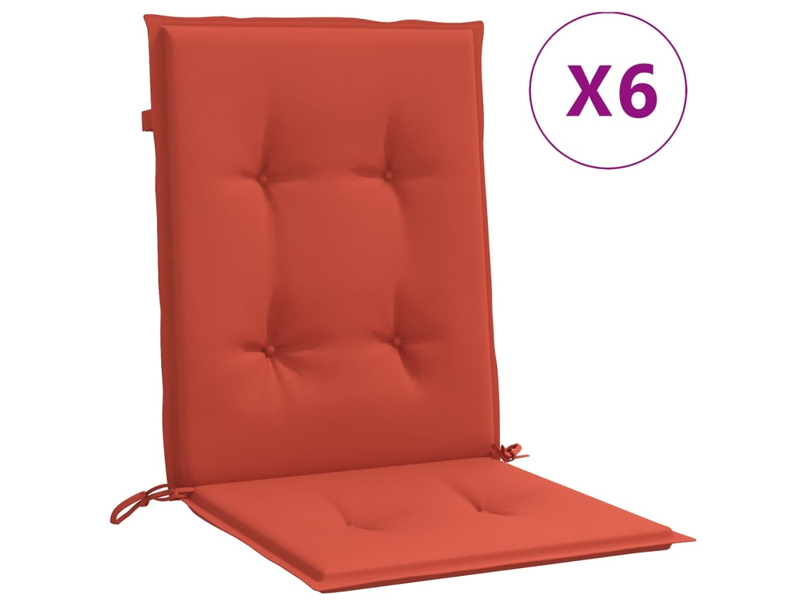 Lowback Chair Cushion, Lowback Chair Cushions Vidaxl Vermelho Tecido (100 X 50 X 4 Cm)