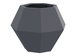 Conjunto 1 Vaso De Exterior Vidaxl Antracite Aço (50 X 50 X 40 Cm)