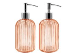 Dispenser de Sabão de Vidro com Bomba, 414ml Recheável para Mãos Líquido, Laranja