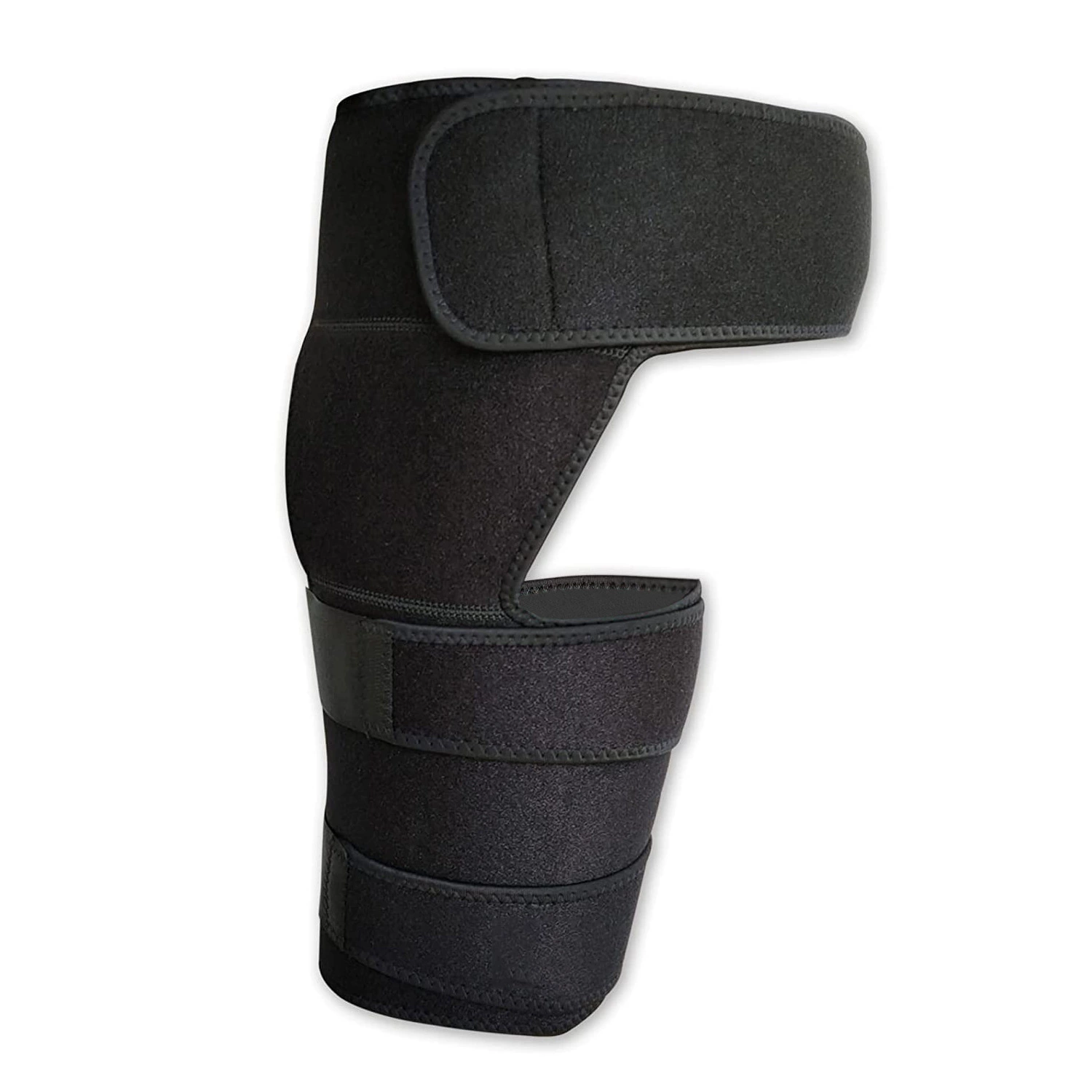 Protetor Coxa Preto Prevenção Distensão Muscular Perna Fitness Halterofilismo Protetor Quadril Proteção Lombar