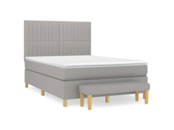 Box Spring Bed, Box Spring Beds Vidaxl Cinzeto Tecido (140 X 200 Cm)