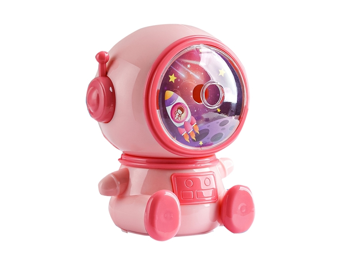 Apontador de Lápis Automático a Manivela de Desenho Animado Astronauta Rosa XIAOMOYU