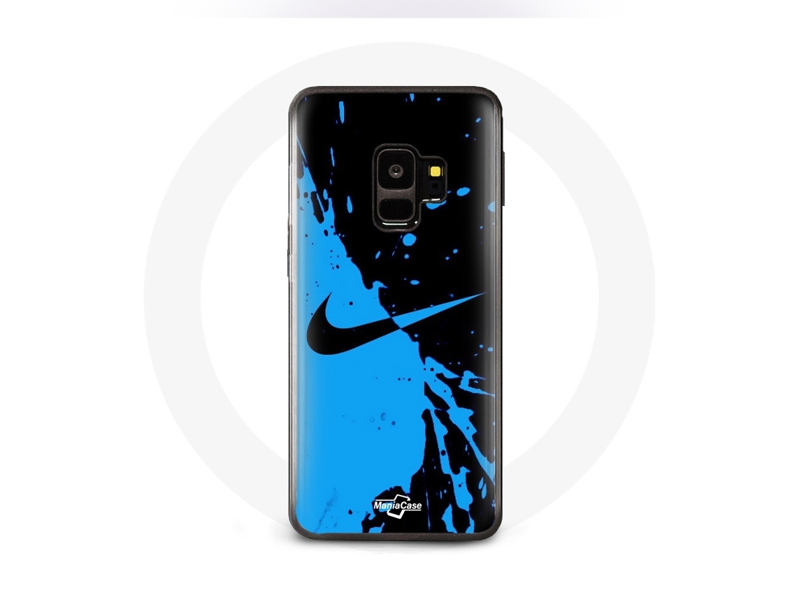 Capa para Samsung Galaxy S9 plus Nike logotipo azul e preto