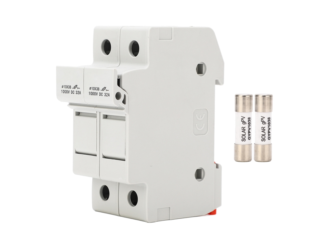 Suporte de Fusível CC 2p 32a 1000vdc 10x38 Fusíveis 30a YURU