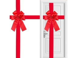 Omni lazo Grande de Fita Vermelha para Natal, Adorno Versátil para Portas, Armários e Árvore de Natal