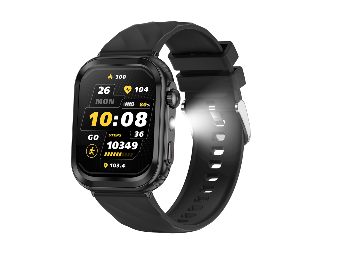 Smartwatch Com Bateria De 1000mah, Bluetooth, Chamadas E Lanterna (preto)