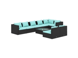 Garden Lounge Set, Garden Lounge Sets Vidaxl Preto Rattan / Vime (n/a)