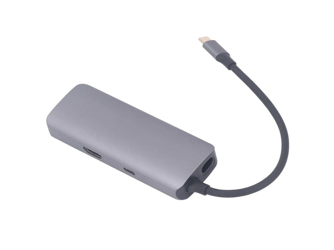 Mali estação de Expansão Type C 6 em 1 com Hdmi, Rj45, Usb 3.0 e Carregamento Pd 100w em Liga de Alumínio