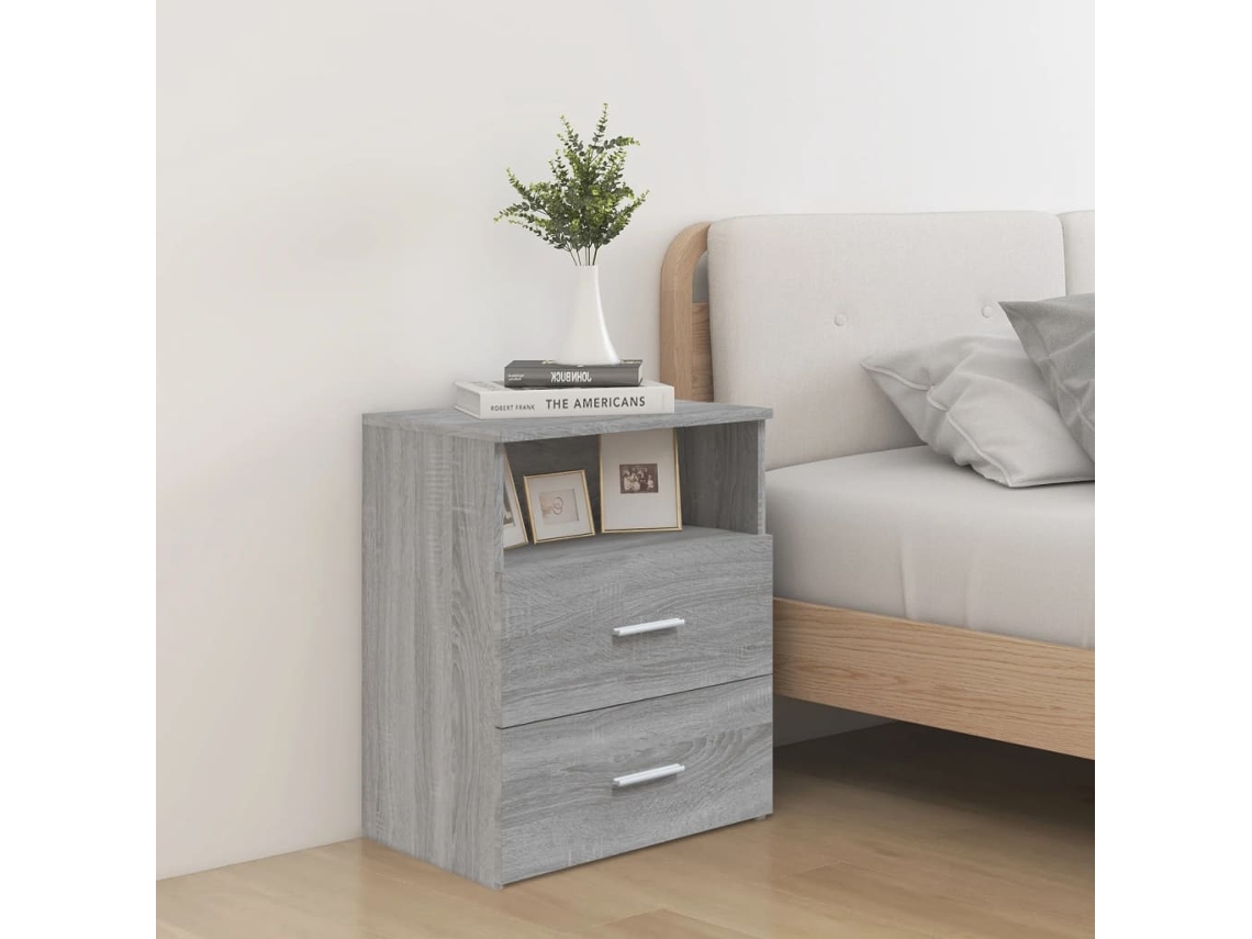 Vidaxl Mesa De Cabeceira 50x32x60 Cm Sonoma Cinzento