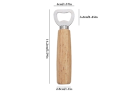 Abre-garrafas De Cerveja Com Cabo De Madeira Sólida - Abridor Em Aço Inoxidável Manual Ergonómico Para Bar
