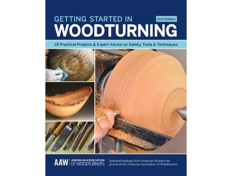 Livro getting started in woodturning de edited by john kelsey , contributions by american woodturner (inglês)