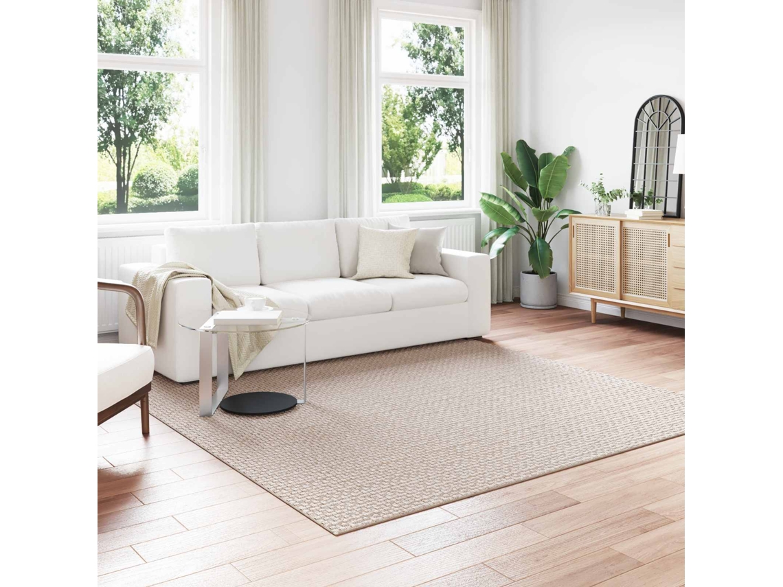 Vidaxl Tapetes De Área Quadrado Faro Creme 240 X 240 Cm Poliéster