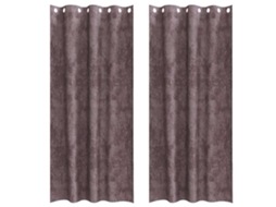 Conjunto 2 Cortinas De Veludo Vidaxl Castanho Veludo (225 X 140 Cm)