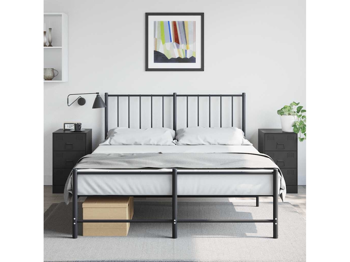 Vidaxl Mesas De Cabeceira 2 Pcs 34,5x39x62 Cm Aço Preto