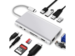 MEOIRUERY Estação De Acoplamento Type C 11 Em 1 Com Hdmi Placa De Rede Usb Hub Para Macbook