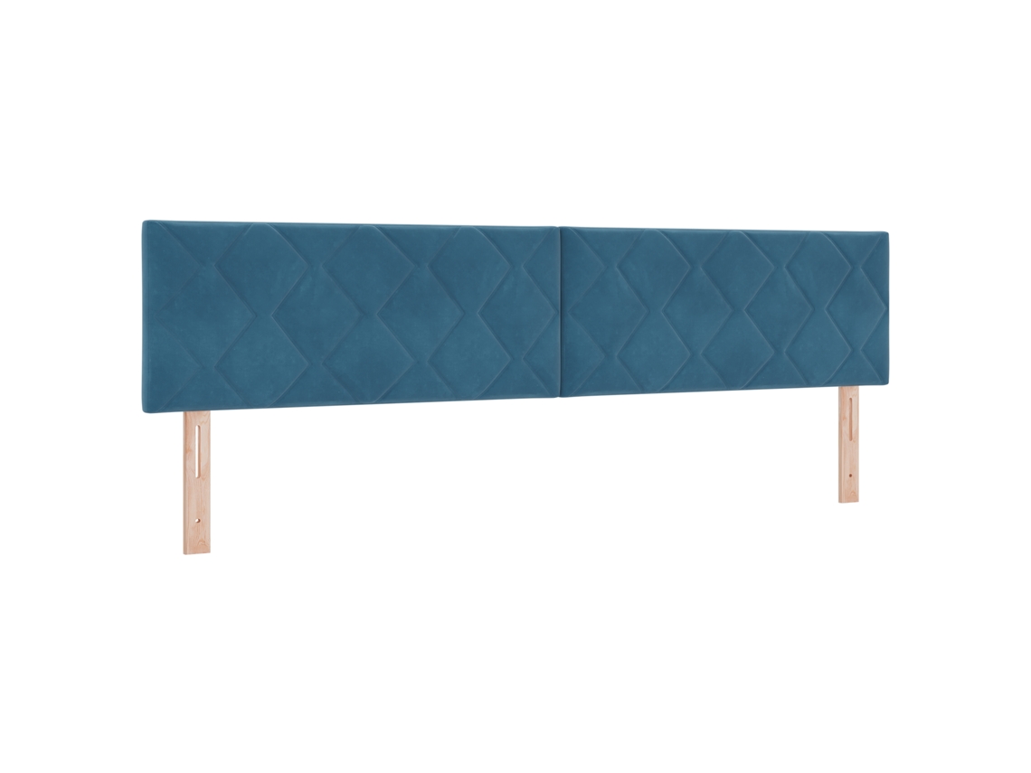 Conjunto 1 Cabeceira Estofada Vidaxl Azul Veludo (200 Cm)