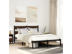 Cama De Casal | Camas Para Quarto | Cama Sem Colchão Com Cabeceira 137x190 Cm Carvalho Castanho