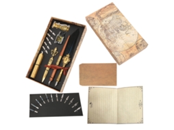 Set Pluma De Pluma Retro Británica Creativa Para Escritura Regalo Para Parejas Empresariales Maestros Azul Marino