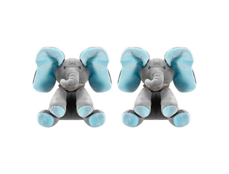 Elefante de pelúcia bebê que canta e dobra as orelhas, brinquedo de elefante Trumpy 2x azul Mormark