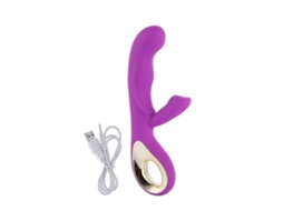 Vibrador À Prova D'água Poderoso Recarregável Usb Feminino Bastão de Massagem Ponto G Roxo CZHHMART