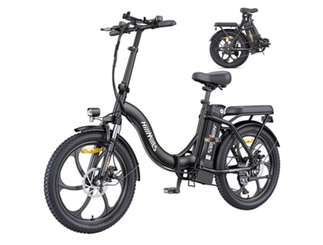 Hillmiles Mileport 1 Bicicleta Elétrica 250W 36V 13AH 25km/h 100km Alcance Máximo Dianteira Garfo Shimano 7 Velocidades Suspensão Preto