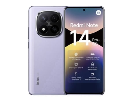 Smartphone Redmi Note 14 Pro Plus 5G 12 GB de RAM 512 GB de ROM Violeta Xiaomi Redmi
