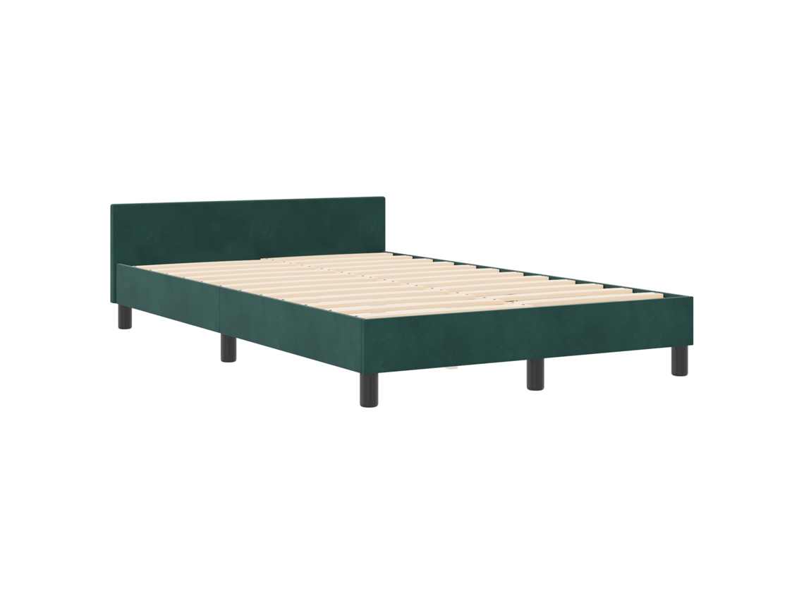 Conjunto 1 Cama Moderna Vidaxl Verde Veludo (120 X 200 Cm)