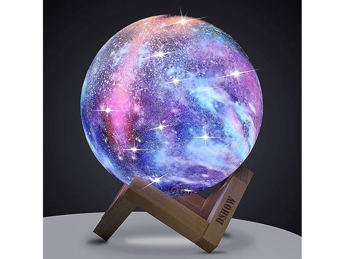 Lâmpada de Lua Nova Line, 18cm, infantil, galáxia, 16 cores, LED, 3D | S/MARCA