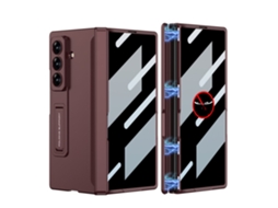 Capa Para Samsung Galaxy Z Fold 7 Suporte Protetor Ecrã Vermelho Czhhmart