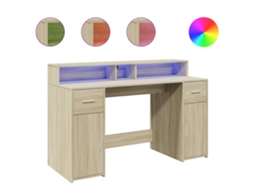 Desk, Desks Vidaxl Marrom Madeira Processada (140 X 55 X 91 Cm)