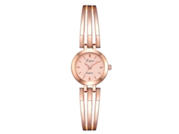 Relógio de Pulso Feminino Casual de Quartzo com Pulseira de Liga e Mostrador Redondo 3 Cores