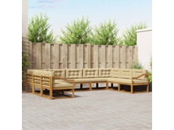 Vidaxl Conjunto De Sofás Para Exterior 9 Unid. Natural E Bege