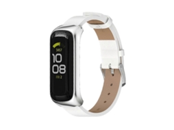 Capa De Metal Mijobs Com Pulseira De Couro De Microfibra Para Samsung Galaxy Fit 2