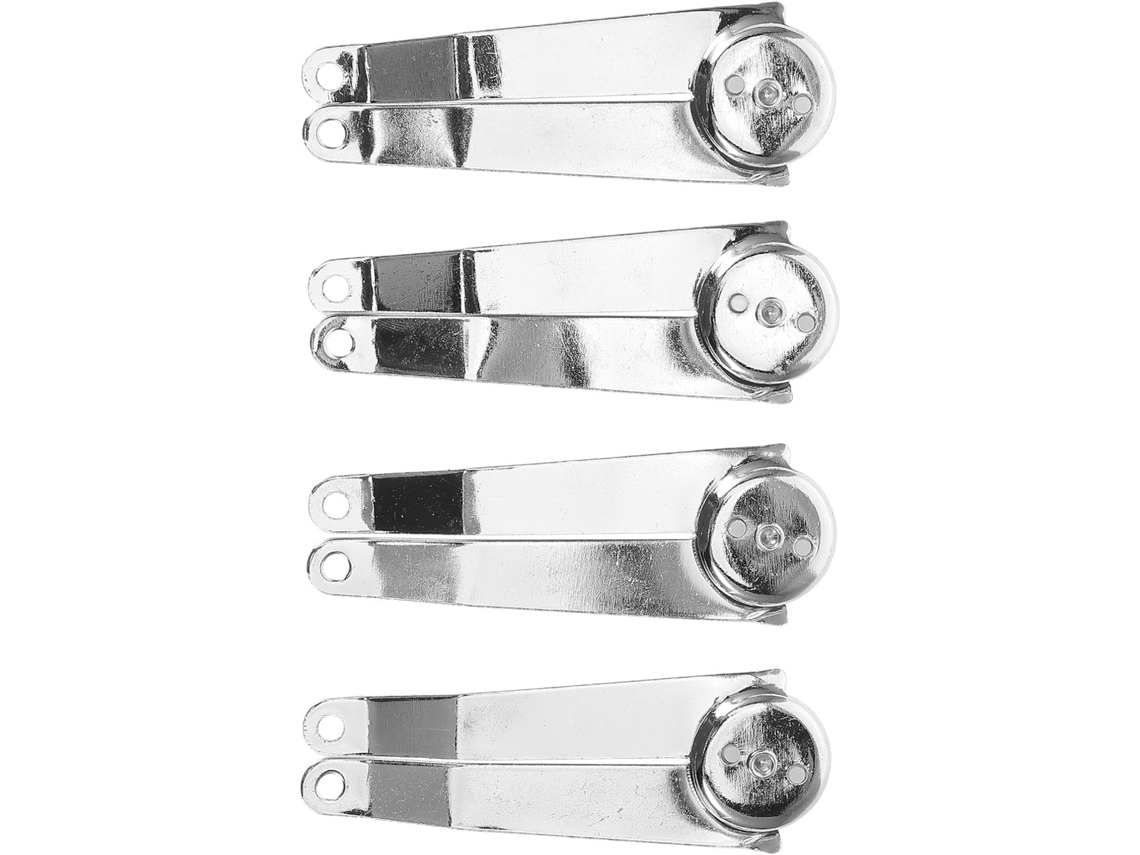 Conjunto De 4 Dobradiças Curvas Para Tampa Caixas Joias E Madeira, Em Metal Cromado